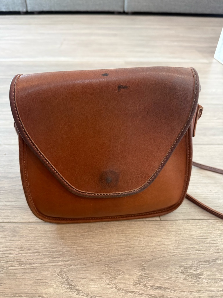 Coach Embossed Leather Logo Panel In Brown